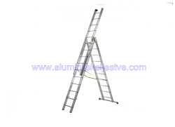 Trodijelne aluminijske ljestve na izvlačenje 3 x 6